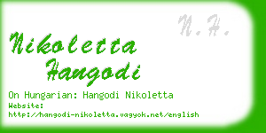 nikoletta hangodi business card